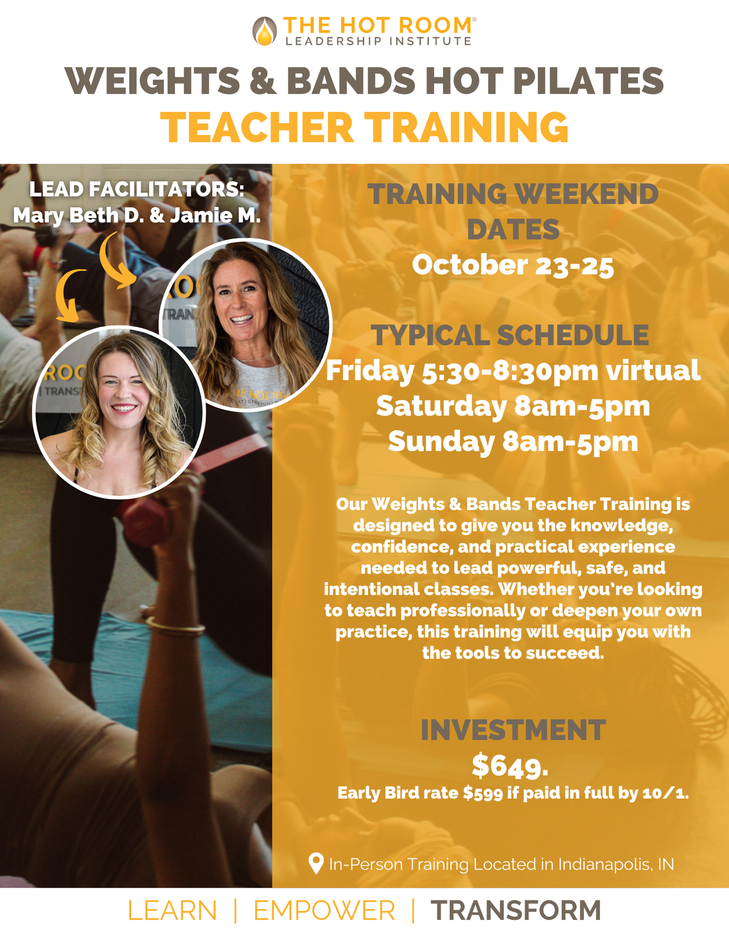 Weights & Bands Hot Pilates Teacher Training