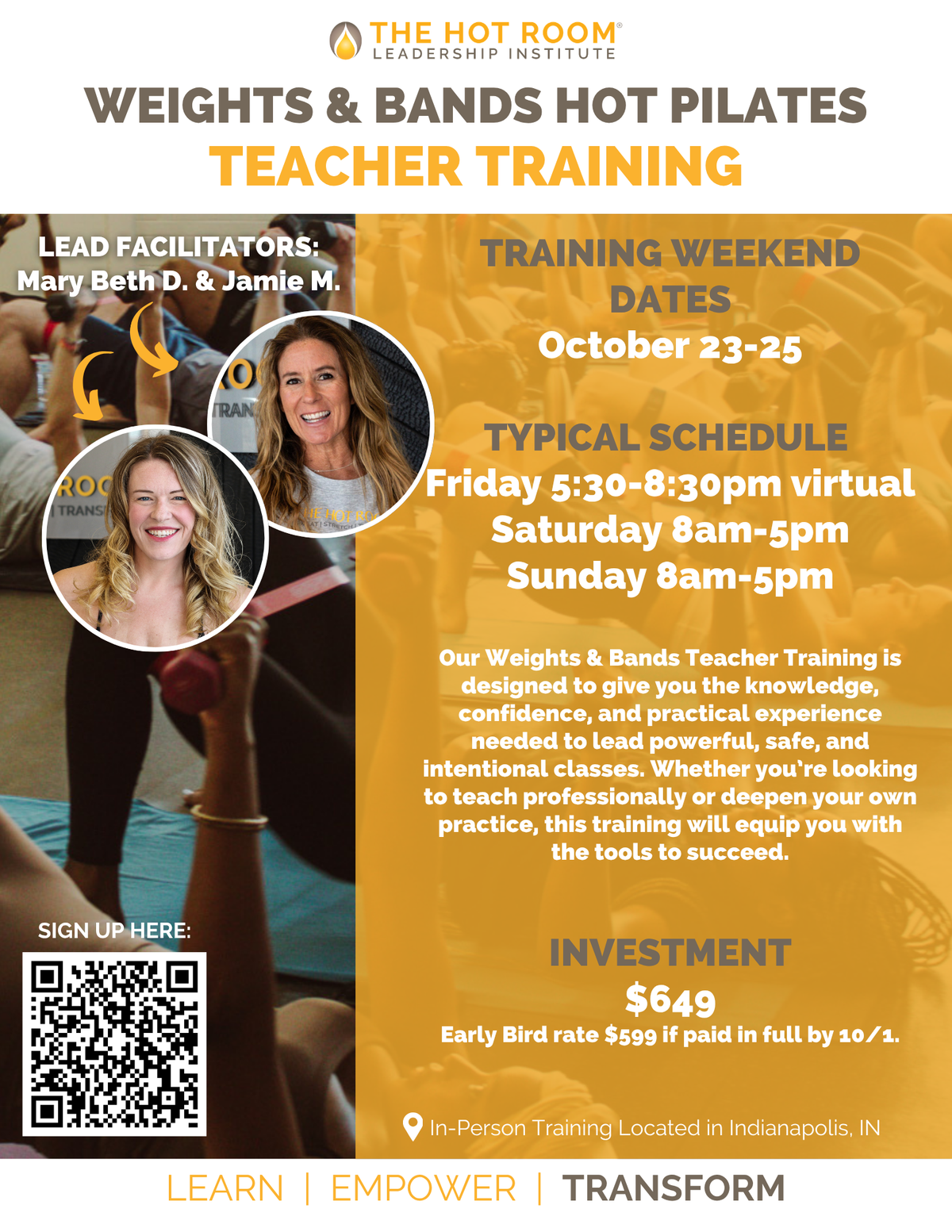 Weights & Bands Hot Pilates Teacher Training - Alyssa